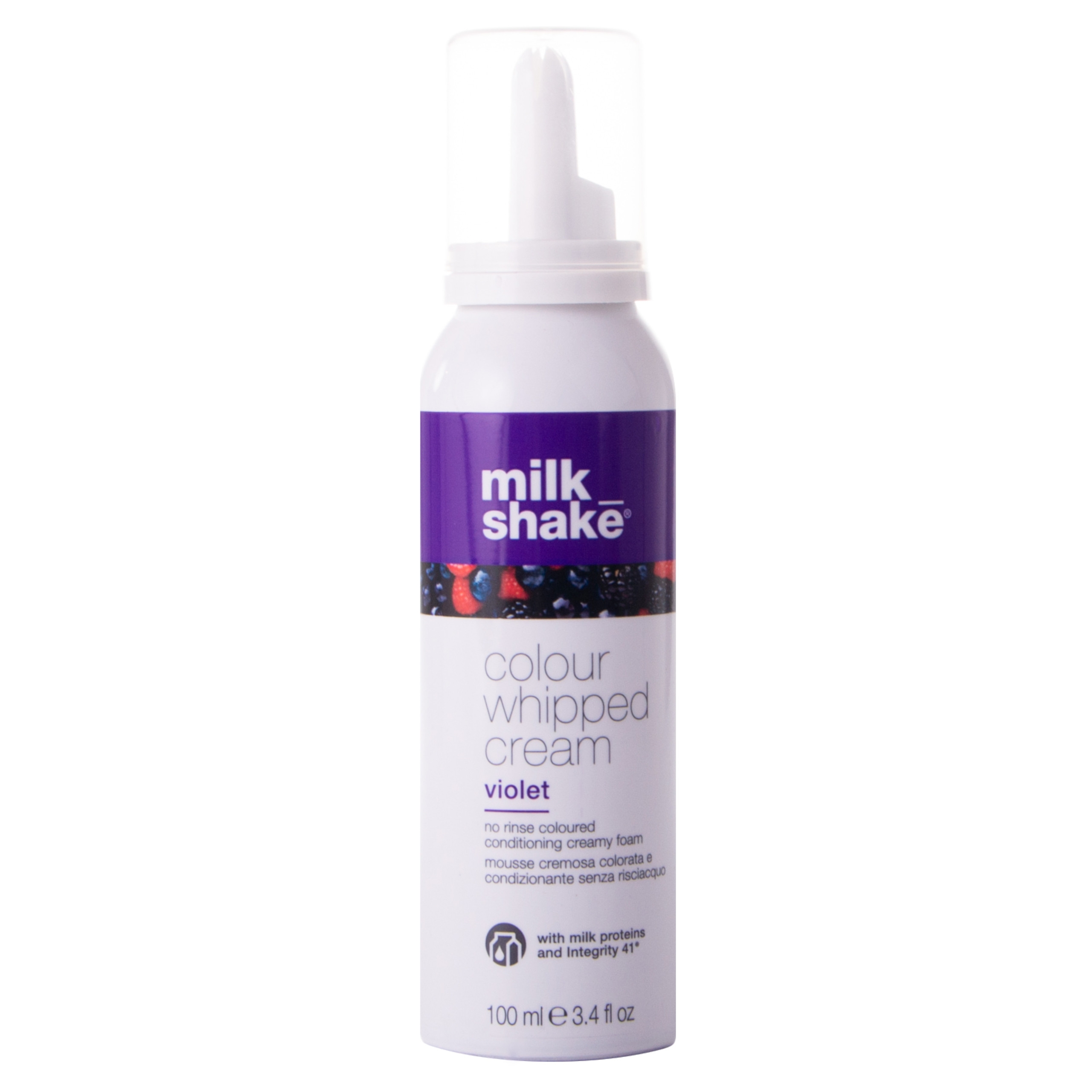 Milk Shake Color Whipped Cream Beige Blonde – pianka koloryzująca i odżywcza bez spłukiwania 100 ml Violet