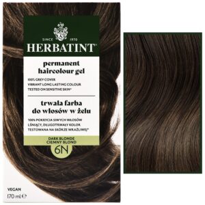 Herbatint Permanent Haircolour Gel – trwała, ziołowa farba do włosów w żelu, 170ml 6N | Ciemny Blond