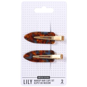 Sister Young Lily - klipsy do włosów do makijażu, różne kolory, 2szt Blue Coffee | Kawowo-Niebieski