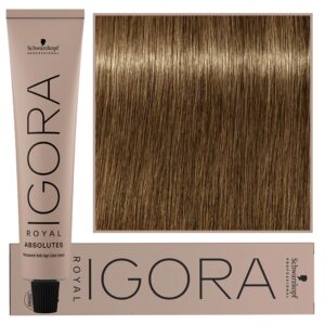 Schwarzkopf Professional Igora Royal Absolutes - trwała farba do włosów z kolagenem, 60ml 7-450 | Średni Blond Beżowy Złoty Naturalny