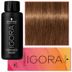 Schwarzkopf Professional Igora Vibrance – półtrwała farba do włosów bez amoniaku, 60ml 7-55 | Średni Blond Złoty Ekstra