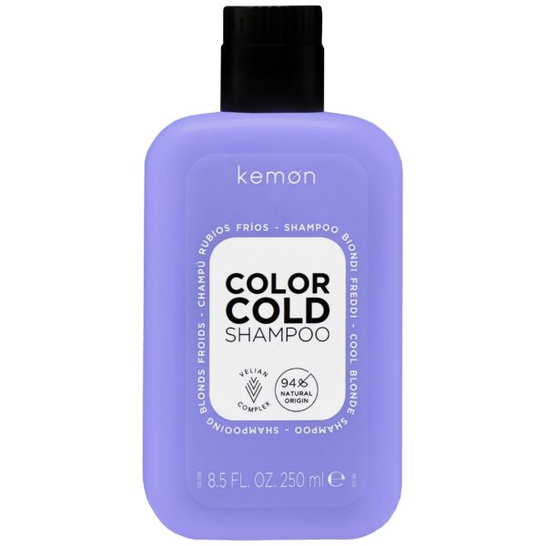 Kemon Color Cold Cool Blonde Shampoo - szampon rozświetlający do włosów blond, 250ml