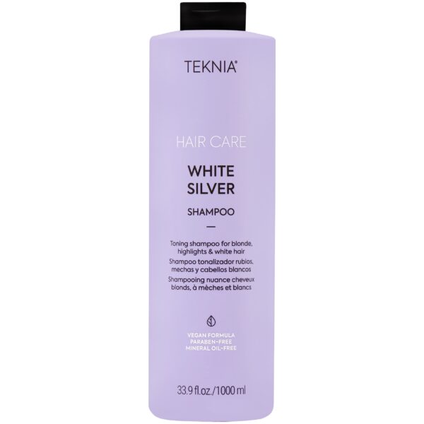 Lakme Teknia White Silver Shampoo - nawilżający szampon do włosów siwych i blond, 1000ml