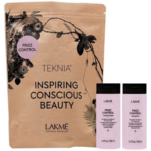 Lakme Teknia Frizz Control Pack - zestaw przeciwko puszeniu włosów, szampon i odżywka, 2x100ml