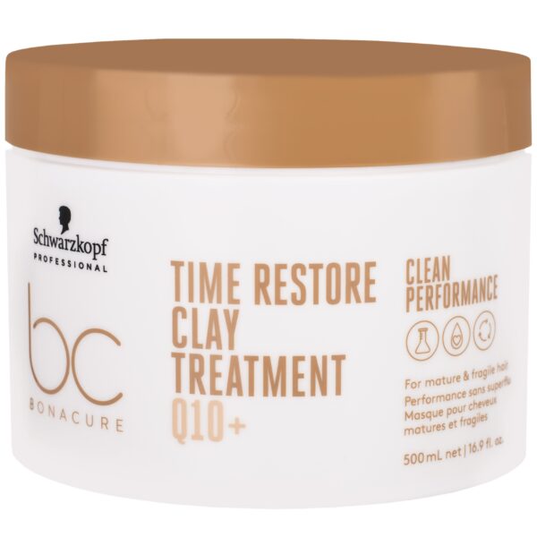 Schwarzkopf BC Time Restore Clay Treatment Q10+ - maska wzmacniająca włosy, 500ml