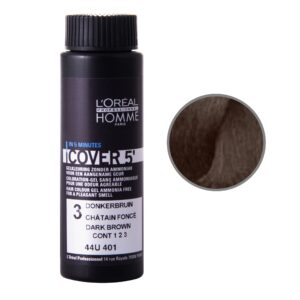 Loreal Homme Cover, farba dla Panów kryjąca siwe włosy 50ML 3 Ciemny Brąz