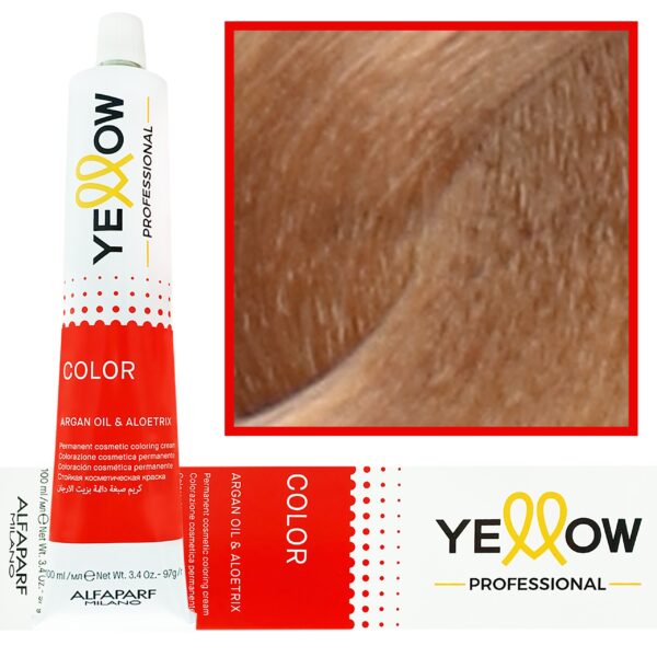 Alfaparf Yellow - trwała farba do włosów z aloesem i kiełkami pszenicy, 100ml 8 Cool | Zimny Jasny Naturalny Blond