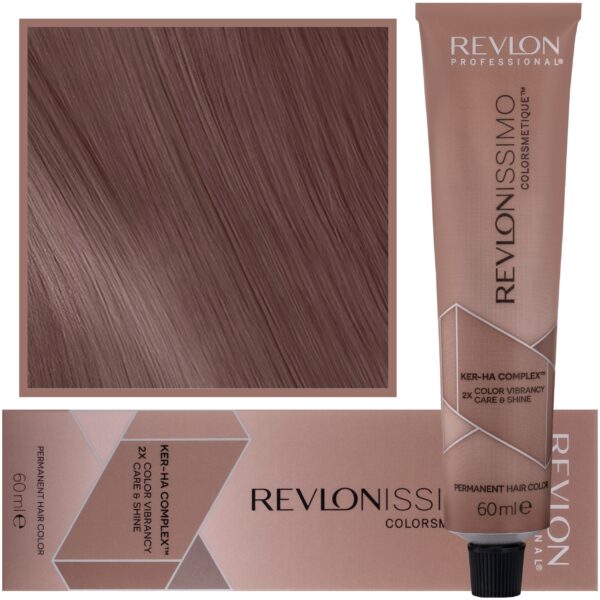 Revlon Revlonissimo Colorsmetique High Coverage - profesjonalna farba do siwych włosów, 60ml HC 6,25 | Ciemny Opalizujący Mahoniowy Blond