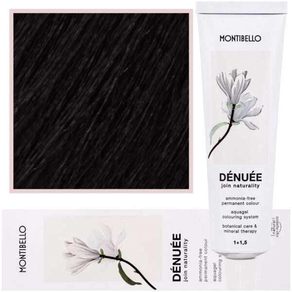 Montibello Denuee – naturalna wegańska farba do włosów bez amoniaku, 60 ml 1 | Czarny