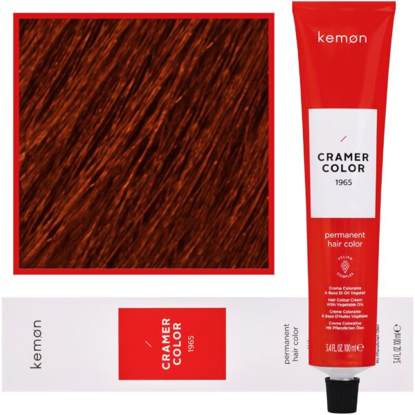 Kemon Cramer Color – kremowa farba do włosów z olejem kokosowym, 100ml 6,44 | Ciemny Głęboki Miedziany Blond