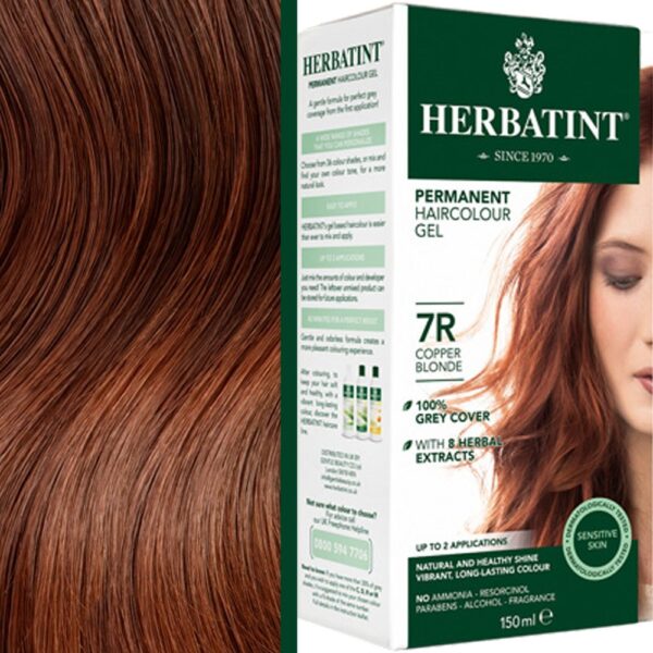 Herbatint trwała farba do włosów z ekstraktami ziołowymi 150ml 7R Miedziany Blond