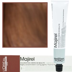Loreal Majirel - profesjonalna farba do włosów, paleta kolorów, 50ml 6.34 Ciemny Blond Złocisto-Miedziany