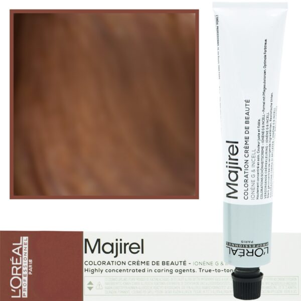 Loreal Majirel - profesjonalna farba do włosów, paleta kolorów, 50ml 6.34 Ciemny Blond Złocisto-Miedziany