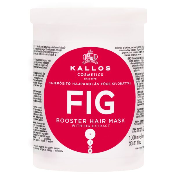 Kallos Fig Booster Mask - maska do włosów cienkich i słabych z wyciągiem z figi, 1000ml