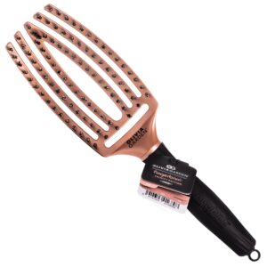 Olivia Garden Finger Brush Combo Medium, szczotka z włosiem dzika do rozczesywania, różne kolory Bronze Pyrrha | Brązowo Czarna