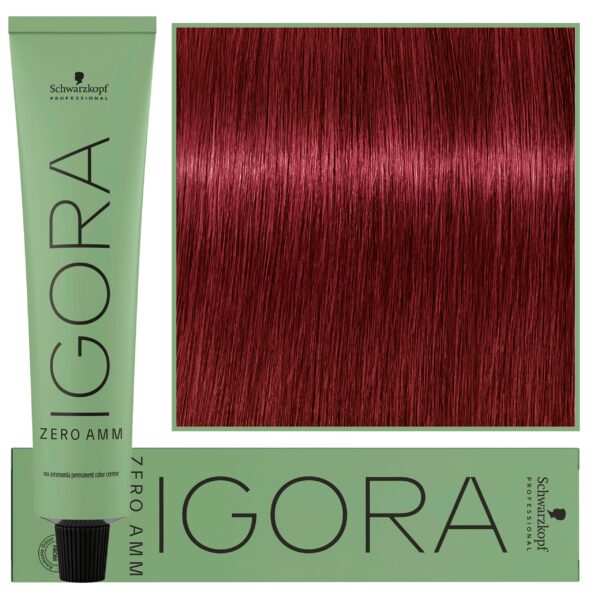 Schwarzkopf Professional Igora Zero Amm - profesjonalna farba do włosów bez amoniaku, 60ml 5-88  |  Jasny Brąz Czerwony Ekstra