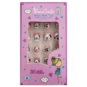 DeniCarte Kids Magic Miss Dog 970 - sztuczne paznokcie, tipsy dla dzieci, 24 szt.
