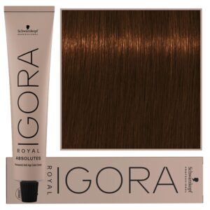 Schwarzkopf Professional Igora Royal Absolutes - trwała farba do włosów z kolagenem, 60ml 7-460 | Średni Blond Beżowo Czekoladowy Naturalny