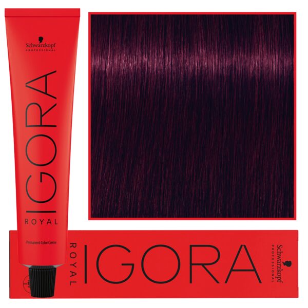 Schwarzkopf Professional Igora Royal - trwała farba do włosów o innowacyjnej formule, 60ml 4-99 | Średni Brąz Fioletowy Ekstra