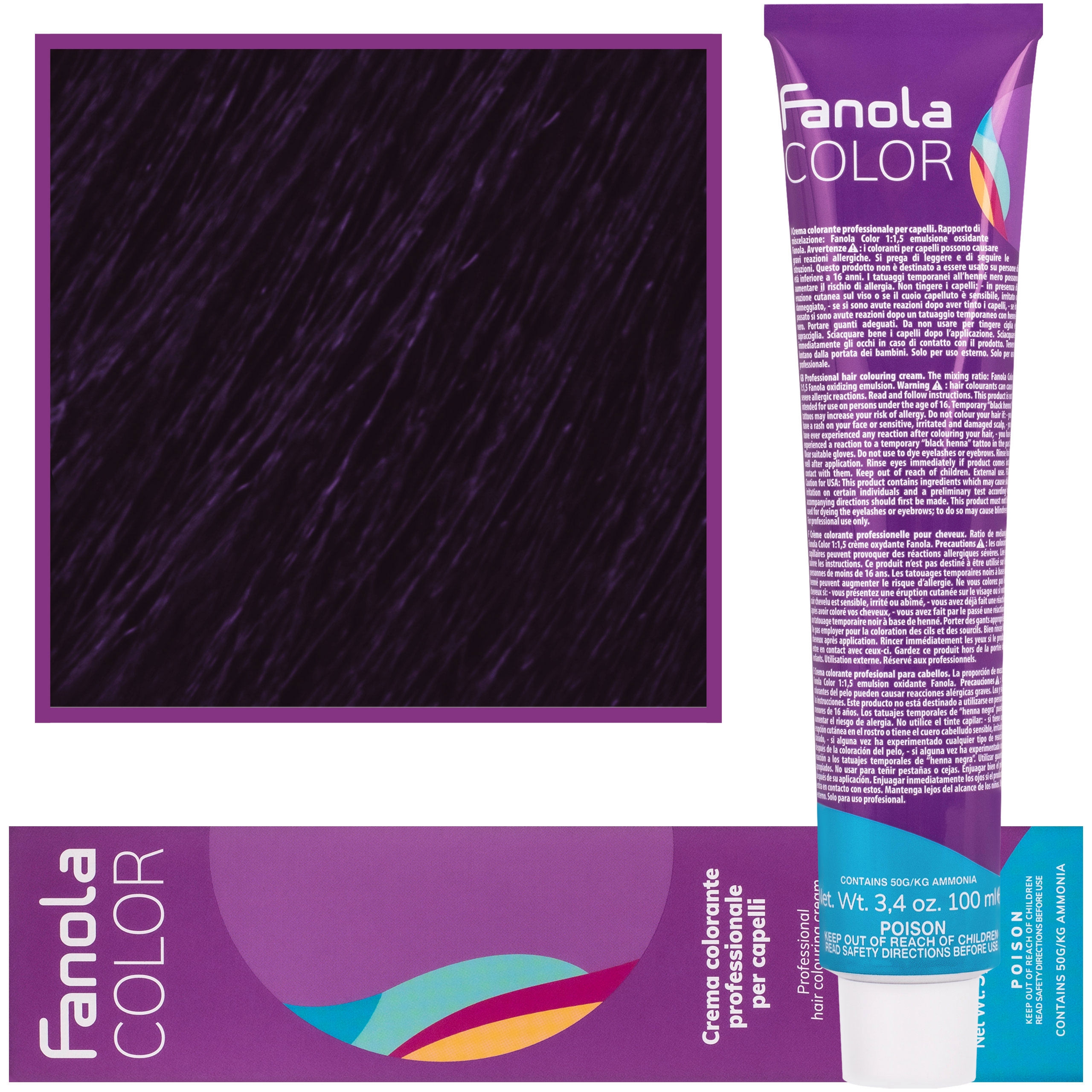 Fanola Crema Color farba - profesjonalny krem koloryzujący, 100 ml Viola Cor. | (Korektor) Fioletowy