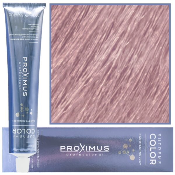 Proximus Supreme Color Nanotechnology – profesjonalna farba do włosów z kwasem hialuronowym, 100ml 9,25 | Bardzo Jasny Fioletowo Mahoniowy Blond