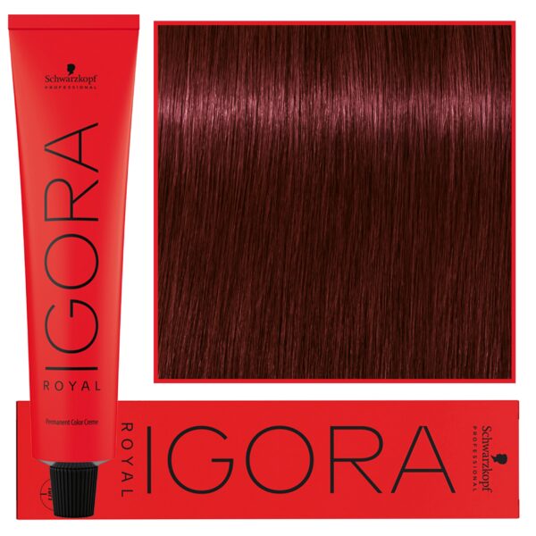 Schwarzkopf Professional Igora Royal - trwała farba do włosów o innowacyjnej formule, 60ml 4-88 | Średni Brąz Czerwony Ekstra