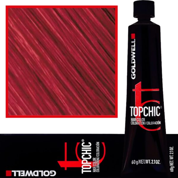 Goldwell Topchic - profesjonalna farba do włosów, 60ml 7RR@RR Soczysta Czerwień, Intensywna Czerwień