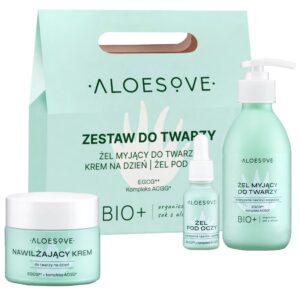 Aloesove Green zestaw do twarzy - krem, 50ml + żel myjący, 190ml + żel pod oczy, 15ml