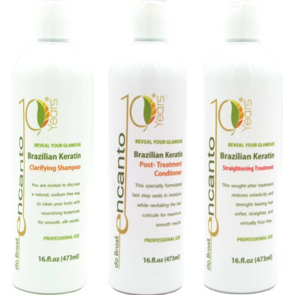 ENCANTO DO BRASIL zestaw keratynowego prostowania włosów 3x473ml