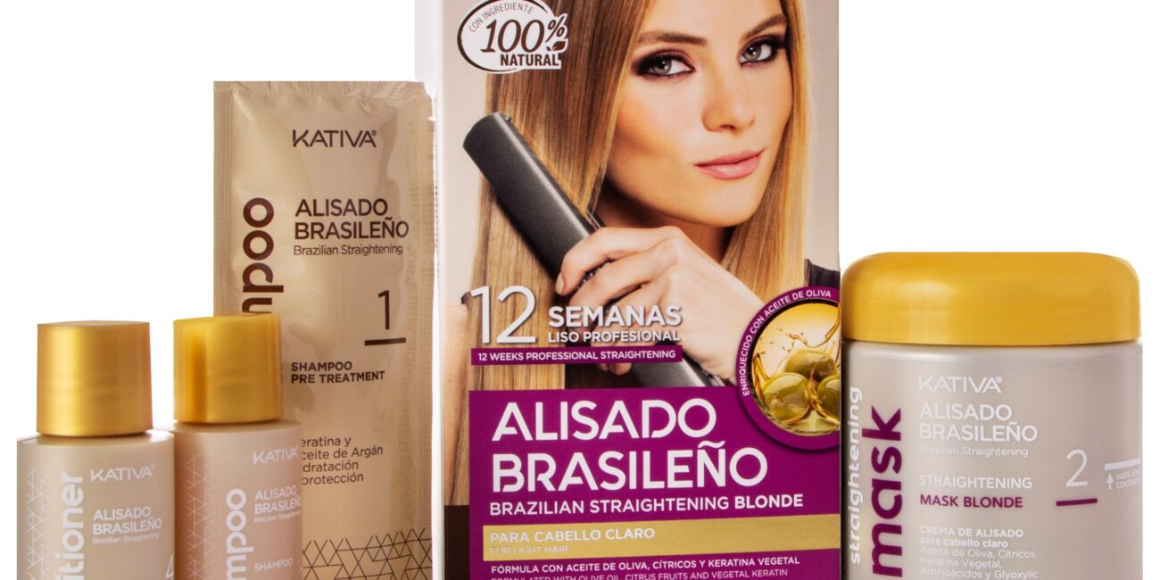 KATIVA Zestaw do keratynowego prostowania włosów blond