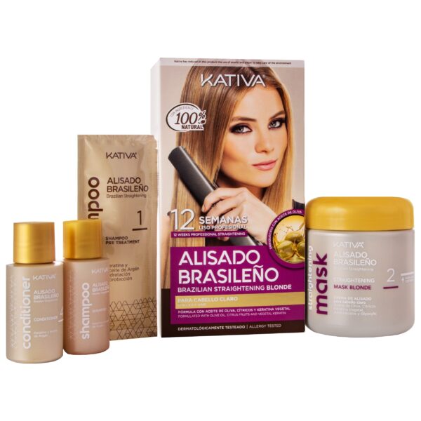 KATIVA Zestaw do keratynowego prostowania włosów blond