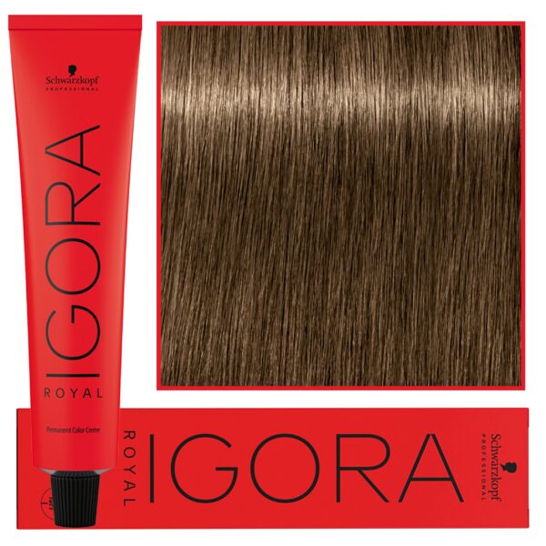 Schwarzkopf Professional Igora Royal - trwała farba do włosów o innowacyjnej formule, 60ml 7-00 | Średni Blond Naturalny Ekstra