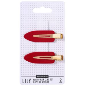 Sister Young Lily - klipsy do włosów do makijażu, różne kolory, 2szt Red | Czerwony