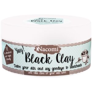 Nacomi Black Clay – czarna detoksykujaca glinka do twarzy z aktywnym węglem, 90 g