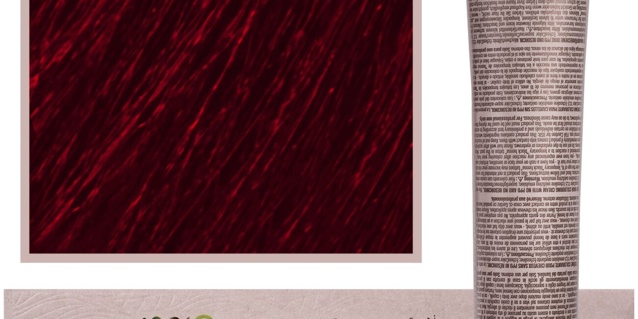 Echosline Echos Color Colouring Cream - wegańska farba do włosów, 100ml 6,66 | Intensywny Czerwony Ciemny Blond