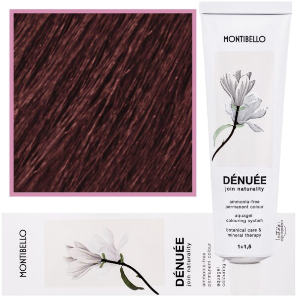 Montibello Denuee – naturalna wegańska farba do włosów bez amoniaku, 60 ml 5,7 | Czerwony Jasny Brąz