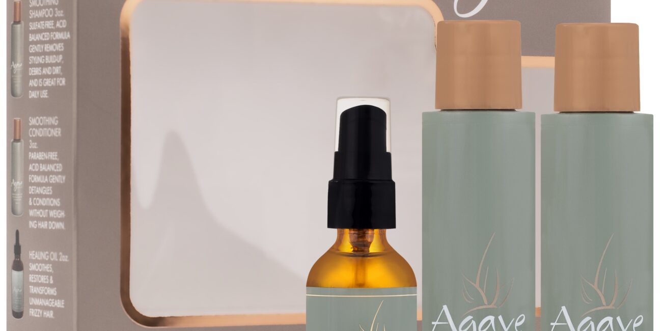 Agave Smoothing TRIO - zestaw wygładzający włosy po zabiegach chemicznych, 2x89ml i 59ml