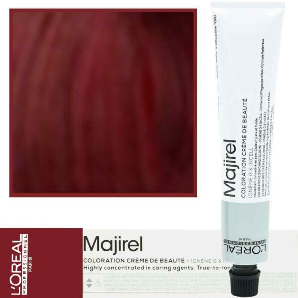 Loreal Majirel - profesjonalna farba do włosów, paleta kolorów, 50ml 6.66 (Majirouge) Ciemny Blond Czerwony Głęboki