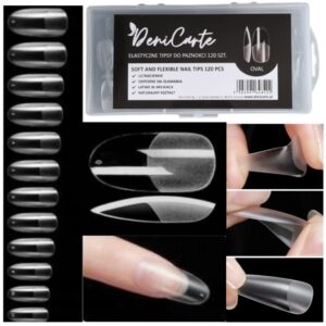Deni Carte Tipsy Flexible Oval - owalne tipsy do paznokci, 120szt.