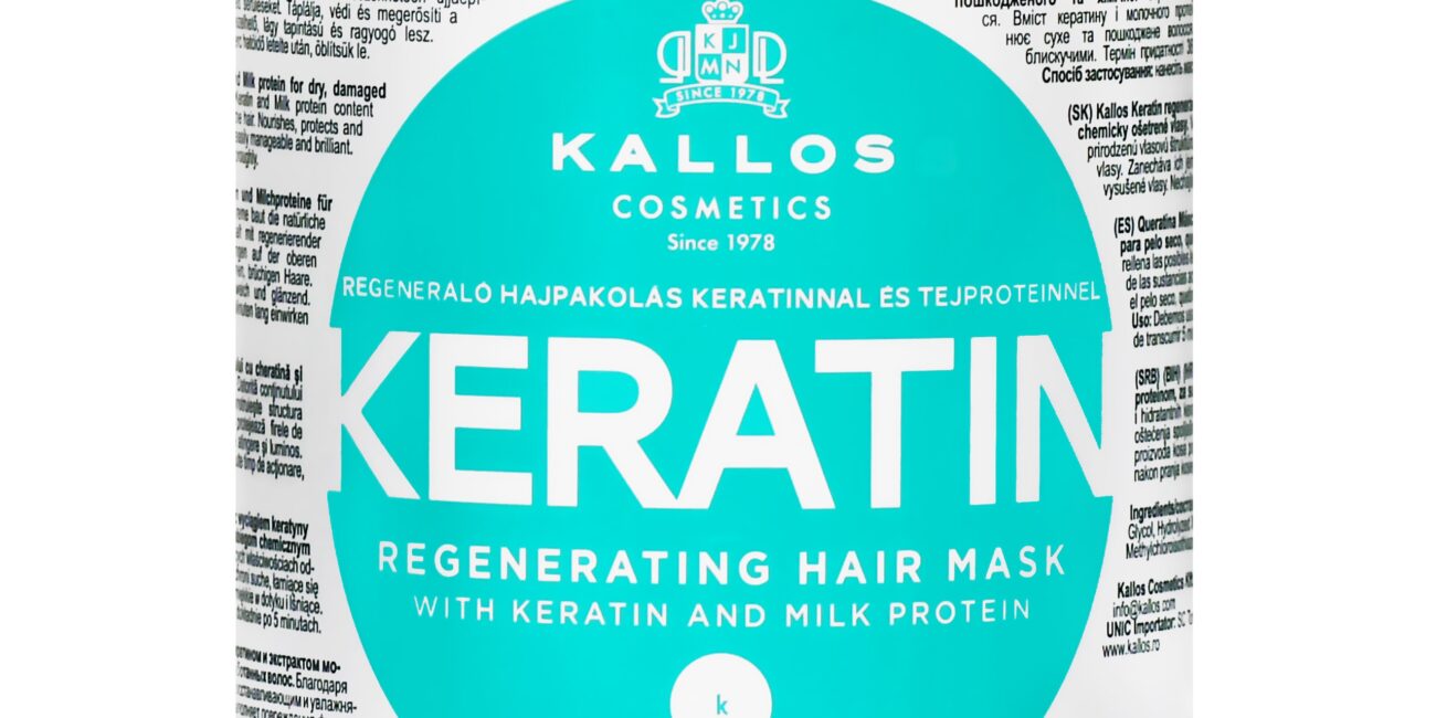 Kallos Keratin Mask - maska do włosów suchych i łamiących się z keratyna i proteinami, 1000ml