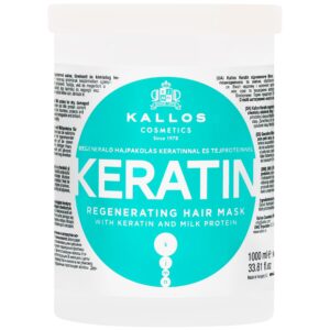 Kallos Keratin Mask - maska do włosów suchych i łamiących się z keratyna i proteinami, 1000ml