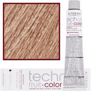 Alter Ego Technofruit Color – farba z keratyną do trwałej koloryzacji włosów, 100ml 10/32 | Platynowy Blond Złoty Irys