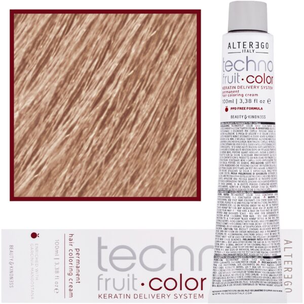 Alter Ego Technofruit Color – farba z keratyną do trwałej koloryzacji włosów, 100ml 10/32 | Platynowy Blond Złoty Irys