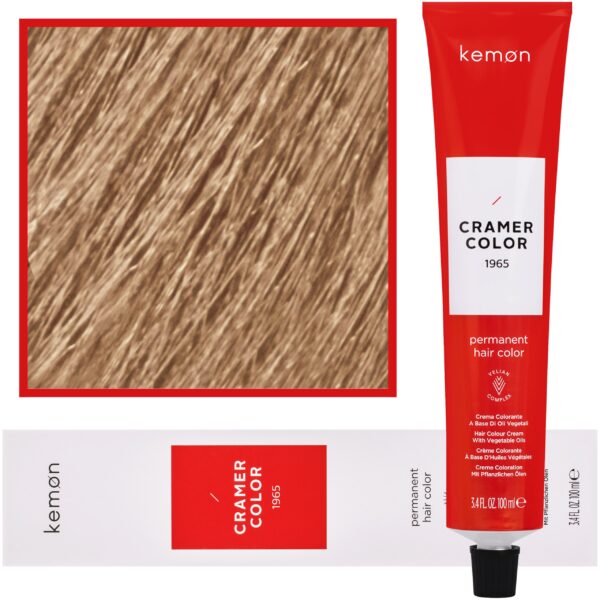Kemon Cramer Color – kremowa farba do włosów z olejem kokosowym, 100ml 9 | Bardzo Jasny Blond