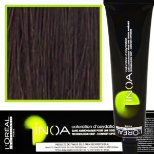 Loreal Inoa farba do włosów głęboki i trwały kolor dodatkowa ochrona włosa 60 ml 4.0 Głęboki Brąz