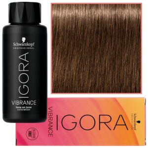 Schwarzkopf Professional Igora Vibrance – półtrwała farba do włosów bez amoniaku, 60ml 7-4 | Średni Blond Beżowy
