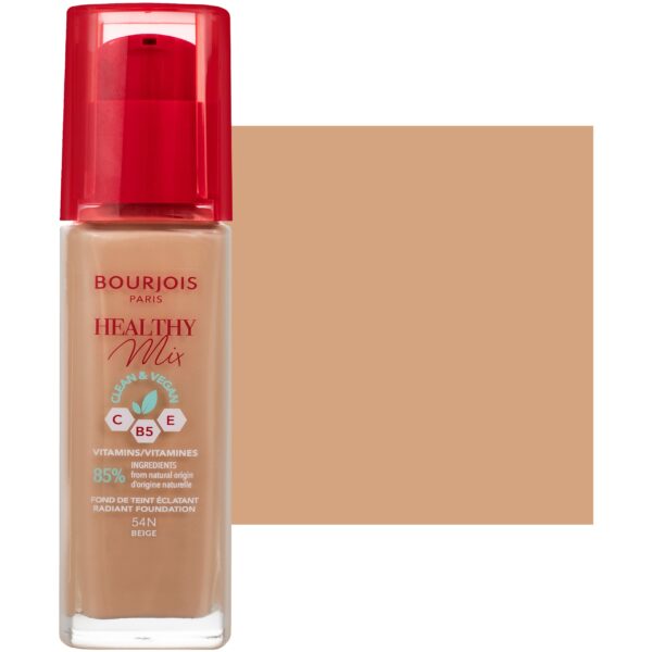 Bourjois Healthy Mix - podkład przykrywający oznaki zmęczenia z witaminami, 30ml 54N - Beige