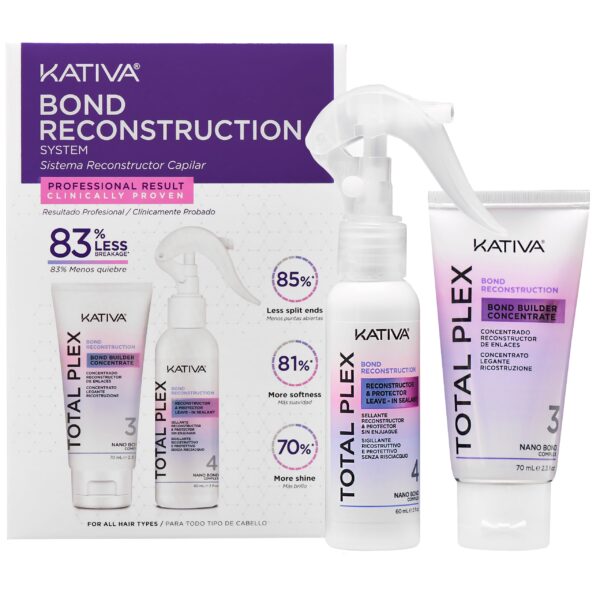 KATIVA Total Plex Reconstruction Kit - regenerujący zestaw odżywek do włosów, 60ml + 70ml