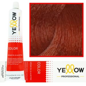 Alfaparf Yellow - trwała farba do włosów z aloesem i kiełkami pszenicy, 100ml 7,4 | Średni Miedziany Blond