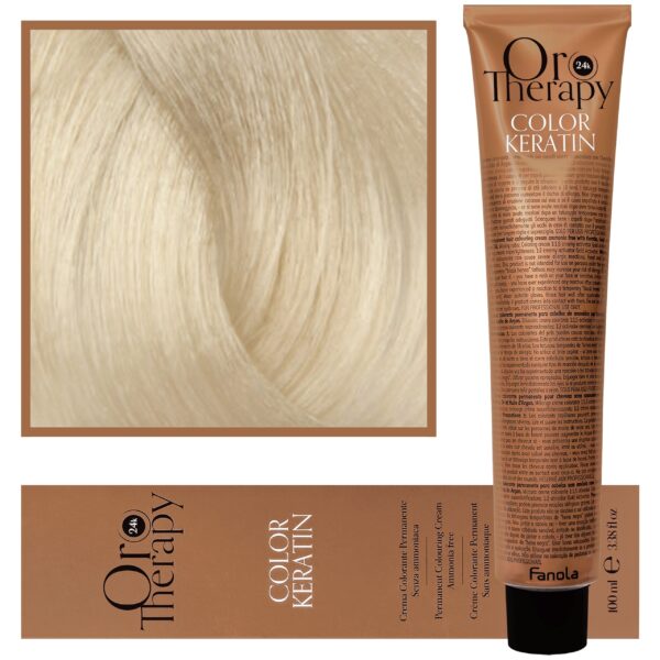 Fanola Oro Therapy - farba do włosów bez amoniaku, pełna paleta kolorów 10,0 Extra | Blond Platynowy Extra